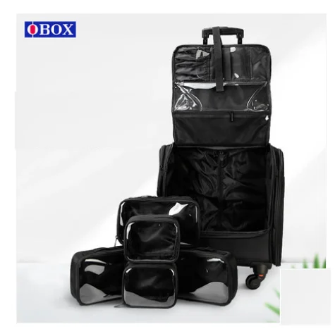 Multifunction Rolling Beauty Tattoo Box suitcase Women Trolley Cosmetic case Nails Makeup Suitcase Toolbox Cosmetic Rolling Bag