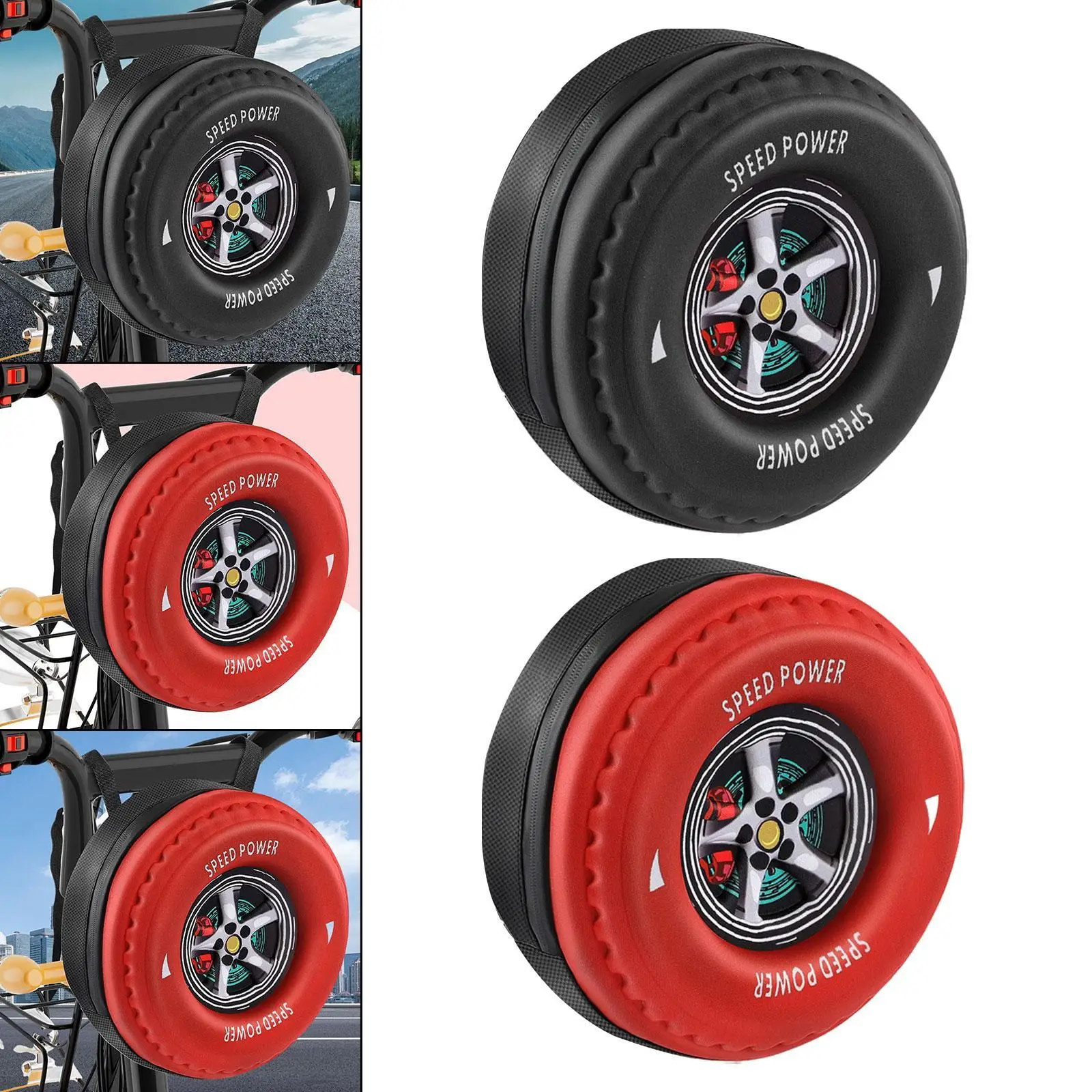 

Сумка для электрического велосипеда Форма шин Легко чистящаяся передняя и задняя сумка для хранения скутера