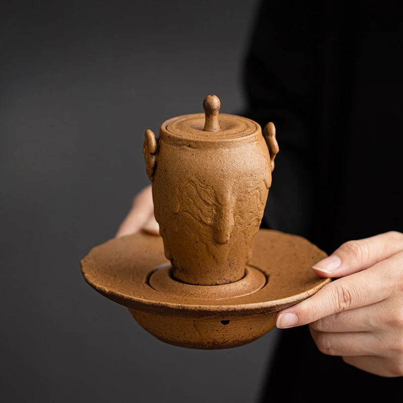 

150ML Sauce Glazed Biomimetic Teapot Storage Water Tea Maker Kettle Creative Automatic Air Hole Switch Ceramic Pot Kungfu Teaset