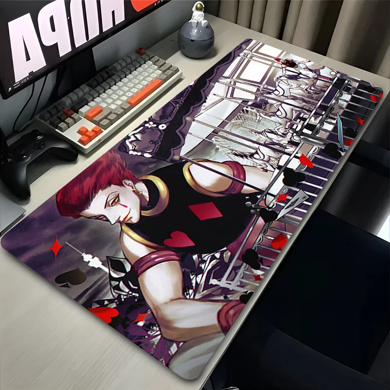 Large Hisoka Morow Hunter X Hunter Anime Gaming Desk Mat, HD Non‑Slip Rubber Mousepad for PC Laptop Office Keyboard Game Gift