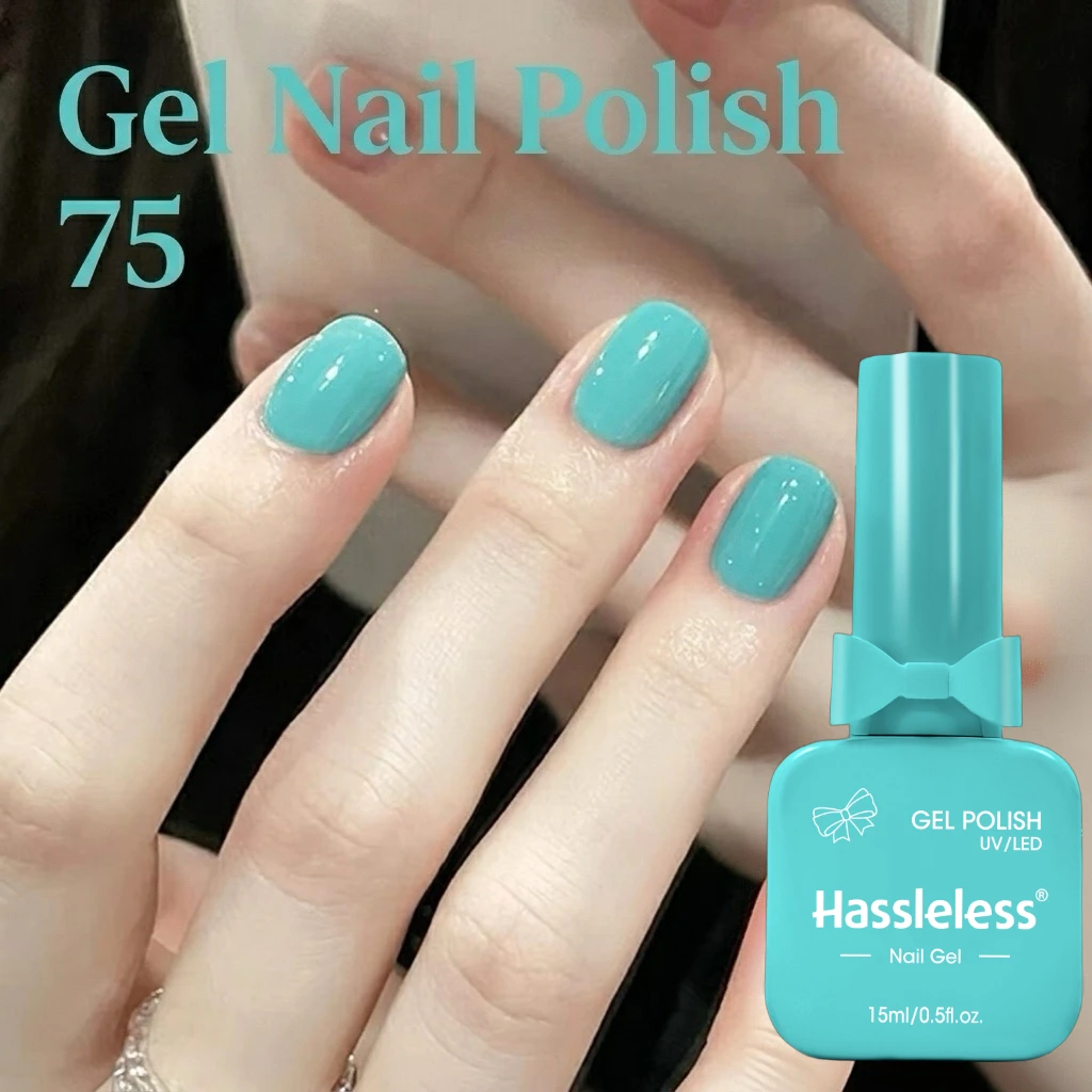 Esmalte em gel de cor sólida Hassleless, 15ml por frasco, esmalte em gel de qualidade profissional, removível sem danificar as unhas.