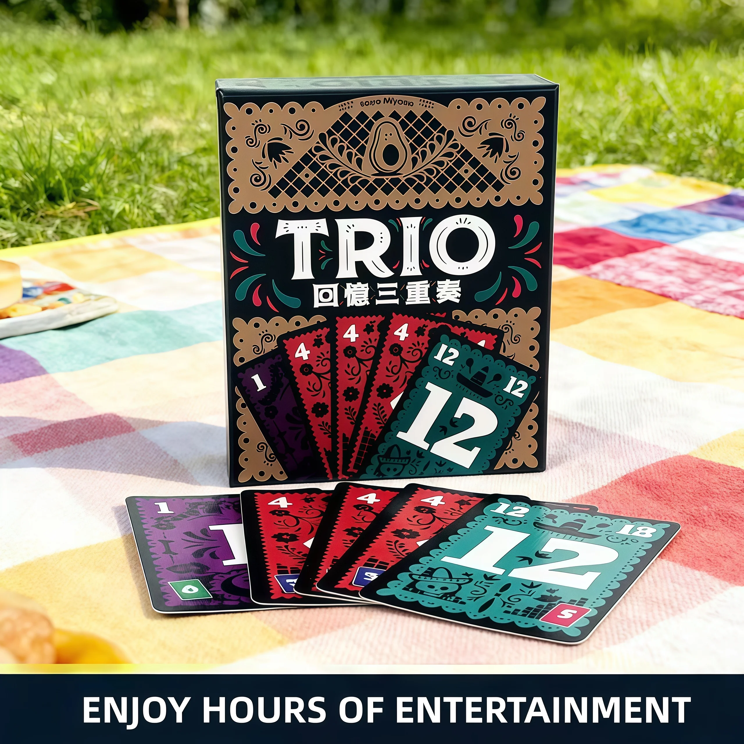 لعبة لوحة الإستراتيجية TRIO ذات الطراز الجديد - لعبة ممتعة للعائلة مع بطاقات ملونة، وليالي ألعاب عائلية، مثالية للعبة الحفلات