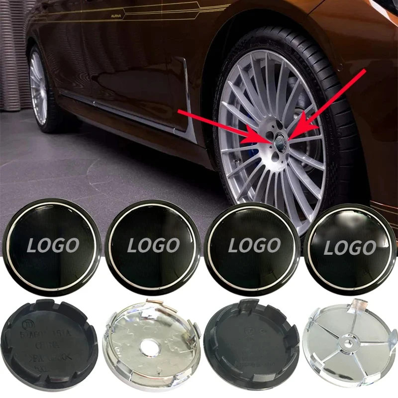 

4pcs 56mm 60mm 65mm 68mm For Wheel Center Hub Caps Rim Cover Hubcap Logo Badge Emblem Sticker Car Styling Auto Accessorie