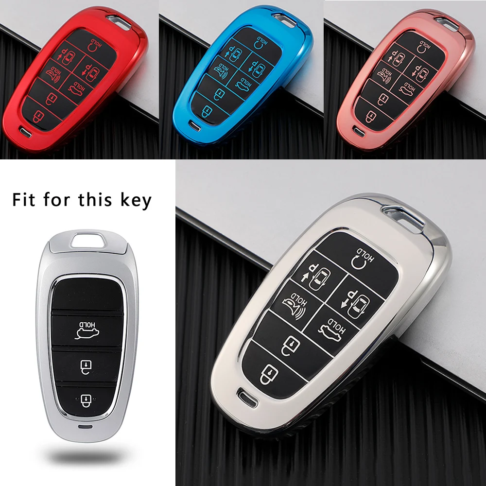 TPU Remote Key Case Cover Fob for Hyundai Sonata Nexo DN8 Santa Fe TM Tucson NX4 PHEV Staria Ioniq 2020 2021 2022 Accessories