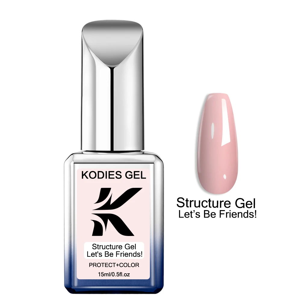 KODIES GEL Neutral Pink Structure Gel Nail Polish 15ML Semi Permanent UV/LED Rubber Base Gel French Manicure Basic Gel Varnish