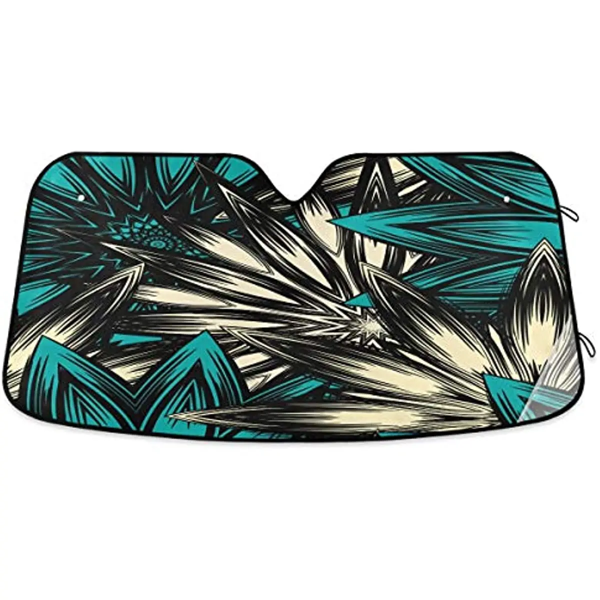 

senya Car Windshield Sunshade Vintage Teal Blue Flowers Pattern, Blocks Sun Visor Protector Foldable Sun Shield Keep Your Vehicl