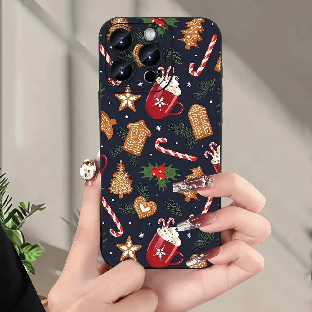 Happy New Year Cartoon Christmas Phone Case For Samsung Galaxy S25 S24 S23 S22 S21 S20 Plus Ultra FE A15 A35 A54 A55 Soft Cover