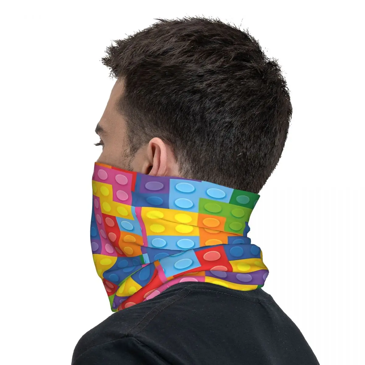 Face Bandana Gaiter com Blocos de Plástico para Homens, Cachecol de Tubo, Game Headband, Brick Game, Ski, Corrida, Médico, Enfermeira, Pescoço, Aquecedor, Jogos Divertidos