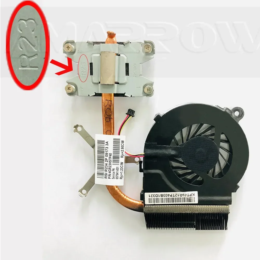 Enfriador Original para HP G4-1000 G4 G6, disipador térmico de refrigeración y ventilador, placa base R23, 657941-001