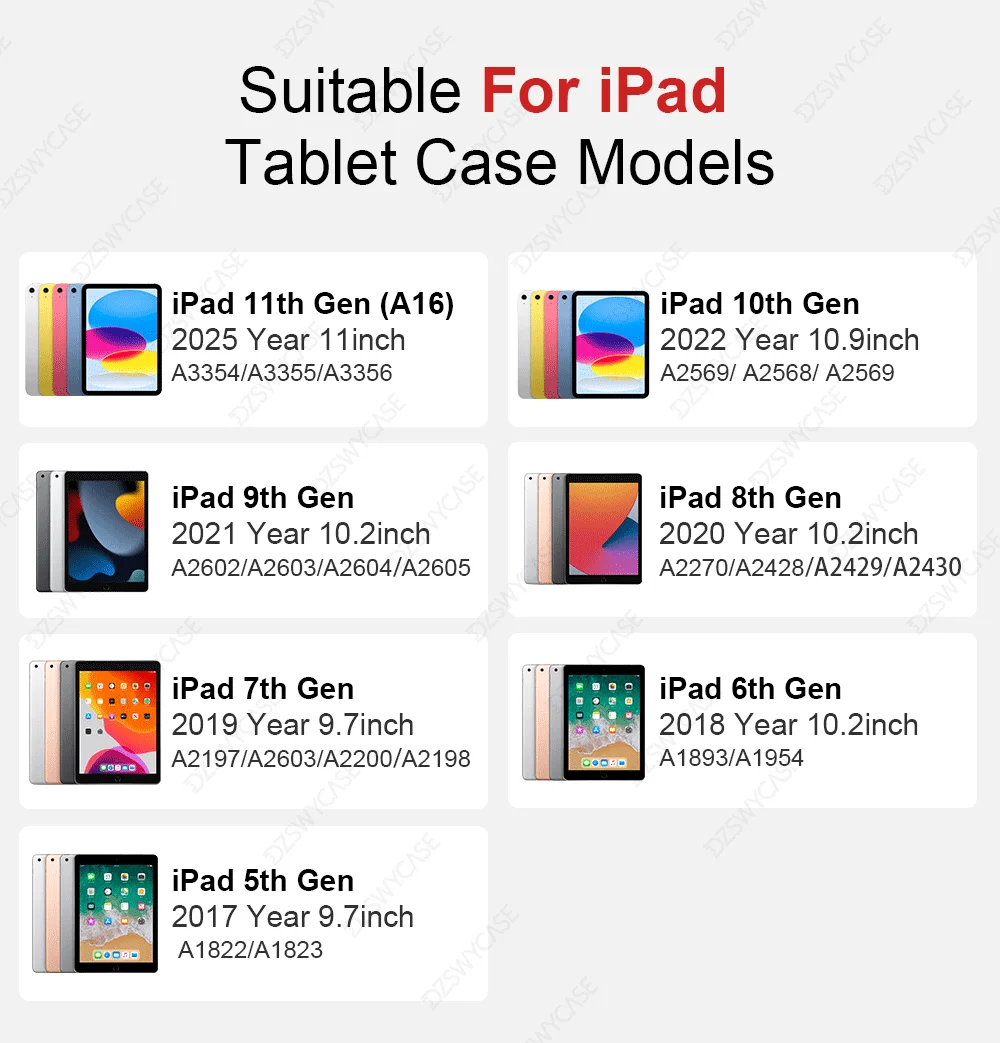 Hülle für iPad 10. Generation 10.9 A16, 11. Generation, Air 11 M2 3 4 Air 10.9, Pro 11 M5, 9./8./7. Generation 10.2, 5./6. Generation 9.7, Mini 6/7 mit Y-förmigem Ständer – Detail 3