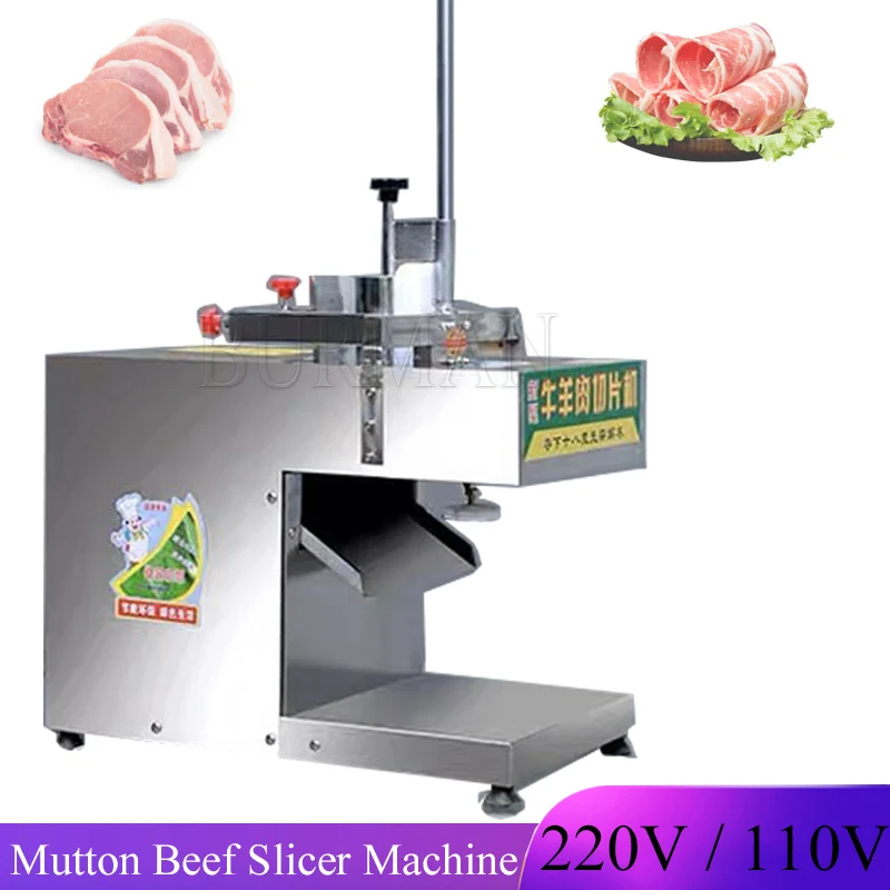 Automatic Meat Lamb Slicer Beef Meatloaf Meat Cutting Machine  Mutton Rolls Slicing Cutter