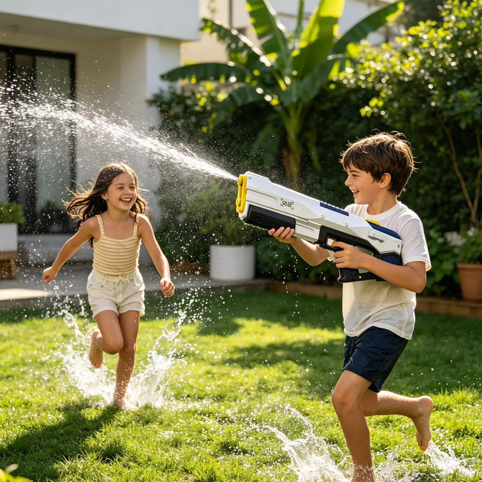 NEW Automatic Water Gun Toy With Large Capacity Absorption Electric Soaker High Pressure Spray Blaster Pool Toys for Kids Adult