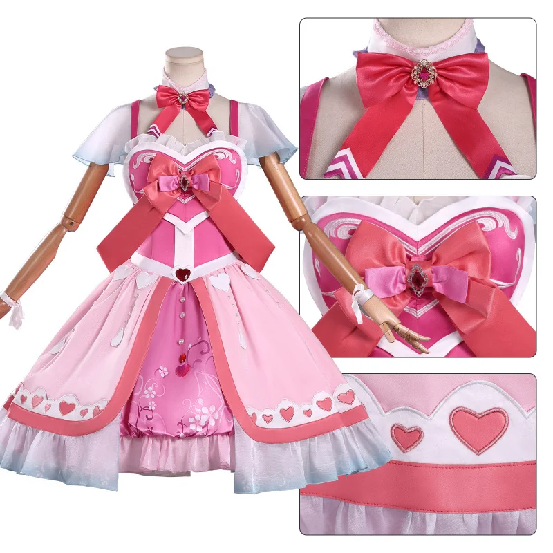 

Anime Yeloli Cosplay Costume Girls Fairy Elves Princess Fresh Sweet Short-Sleeve Dress Set Halloween Carnival Party Clothes
