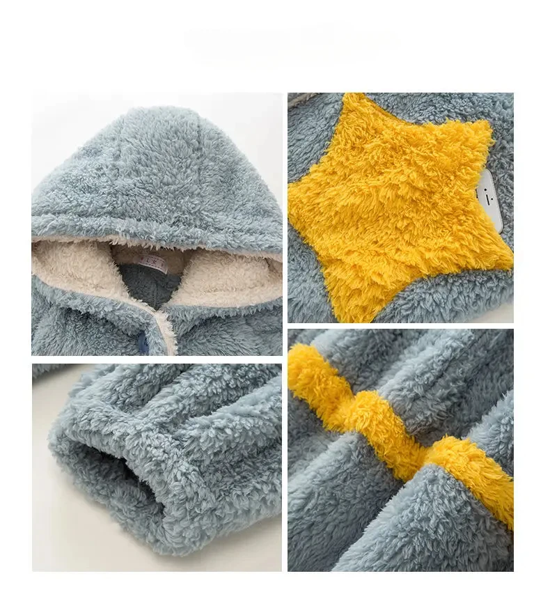 Women Fleece Hooded Bathrobe Women\'s Princess Robe Ankle Lightweight Cotton Soft Fluffy Warm Sherpa Shaggy Kimono Bride