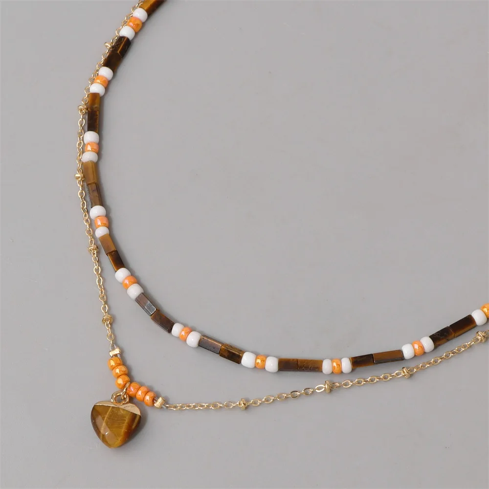 Mode Tigerauge Rondelle Perlen Halsketten Naturstein Aventurine Sodalith Charme Halsketten für Frauen Männer Boho Schmuck Geschenk