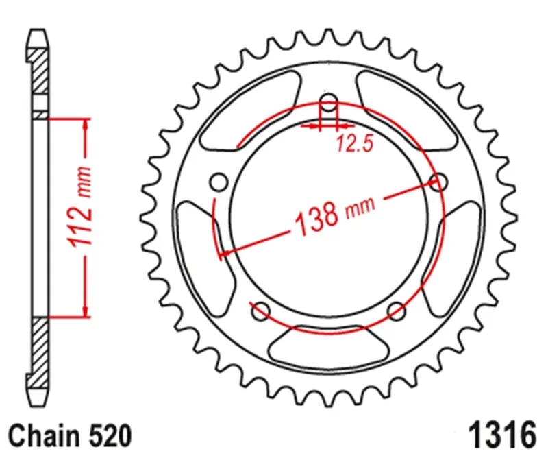 520 Motorcycle Rear Sprockets For Honda NC750 NC750D NC750S NC750SA 14-21 NC750XA NC750XD NC750X 2014-2021 NC750J Vultus 15-17