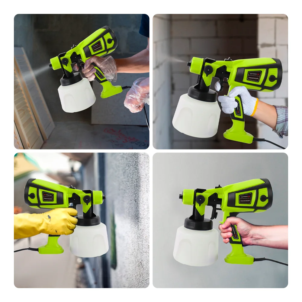 Pistola pulverizadora de pintura eléctrica profesional HVLP inalámbrica de 850W, 1400 ml, 220V herramienta de pulverización de pintura para uso doméstico, cable de 1,5m,cinco boquillas de 1,0mm,1,2mm,1,5mm,1,8mm 2,5mm