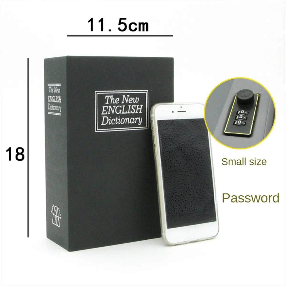 A24I Transfer Book Safe with Combination Lock, Secret Hidden Metal Lock Box, Money Storage Box Piggy Bank(S)