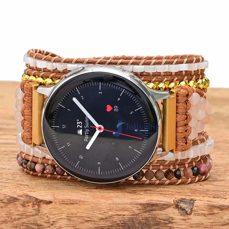 Bohemia Jewelry band for Samsung Galaxy Watch Gear S3 Active 40mm 44mm Handmade Vintage Natural braided strap for huawei 20 22mm