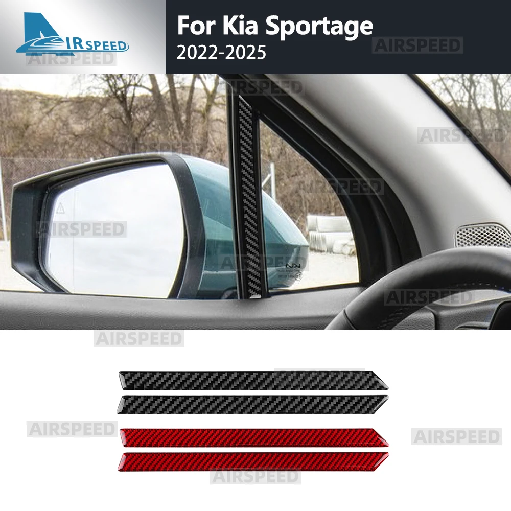 

Real Soft Carbon Fiber Sticker For Kia Sportage NQ5 2022 2023 2024 2025 LHD RHD Car A-pillar Side Decor Trim Accessories