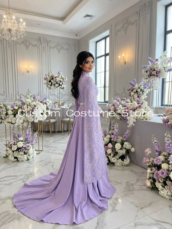 Lavendelfarbener Kaftan muslimische Ballkleider - alternate angle