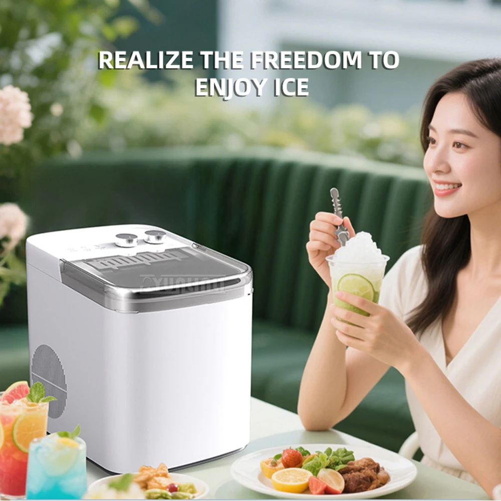2026 Small Fully Automatic Ice Maker Home Use Maquina Gelo Ijsmachine Easy Cleaning Ice Tray
