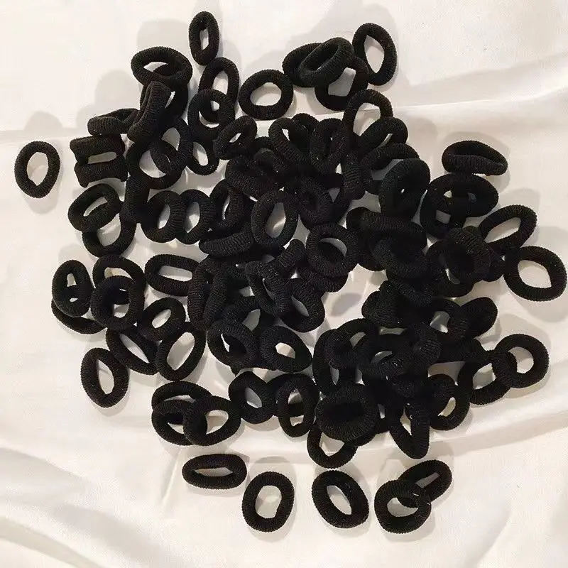 100/300pcs Hair Rubber Bands Girls Women Small Black White Basic Nylon Ealstic Ponytail Holder Scrunchie Headwear Accessories