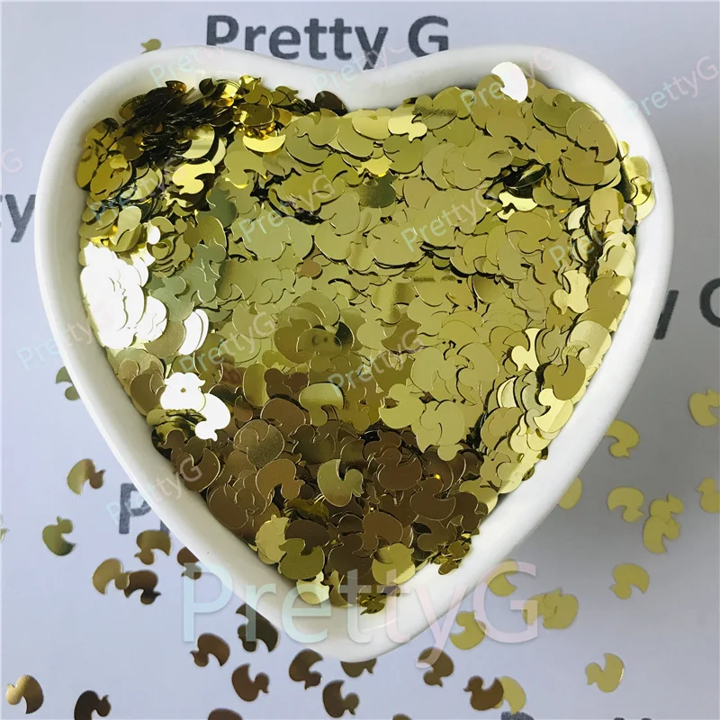 PrettyG Golden Color Duck Shaped Glitter Sequins Glitter Flakes Shape Supplies  For Art Craft Nail Makeup Decoration Accessories