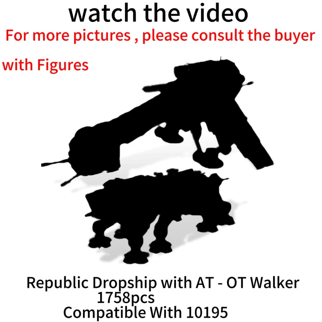 Star Plan Movie Republic Dropship With AT-OT Walker Building Blocks Bricks Compatible 05053 10195 Transport Ship Toys Gifts