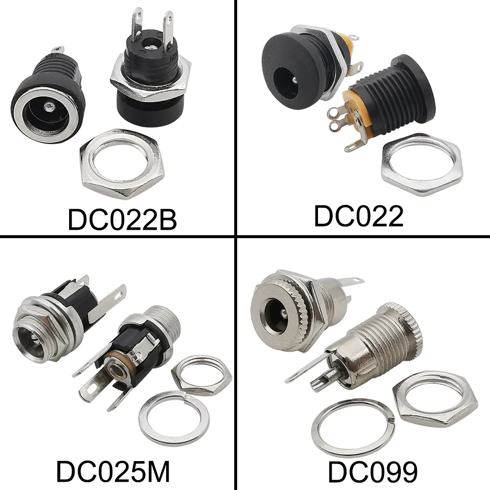 10 sztuk 5.5x2.1mm prądu stałego wtyk żeński wtyk gniazdo typu Jack mocowanie panelu Adapter złącza złącza elektryczne DC022B DC099