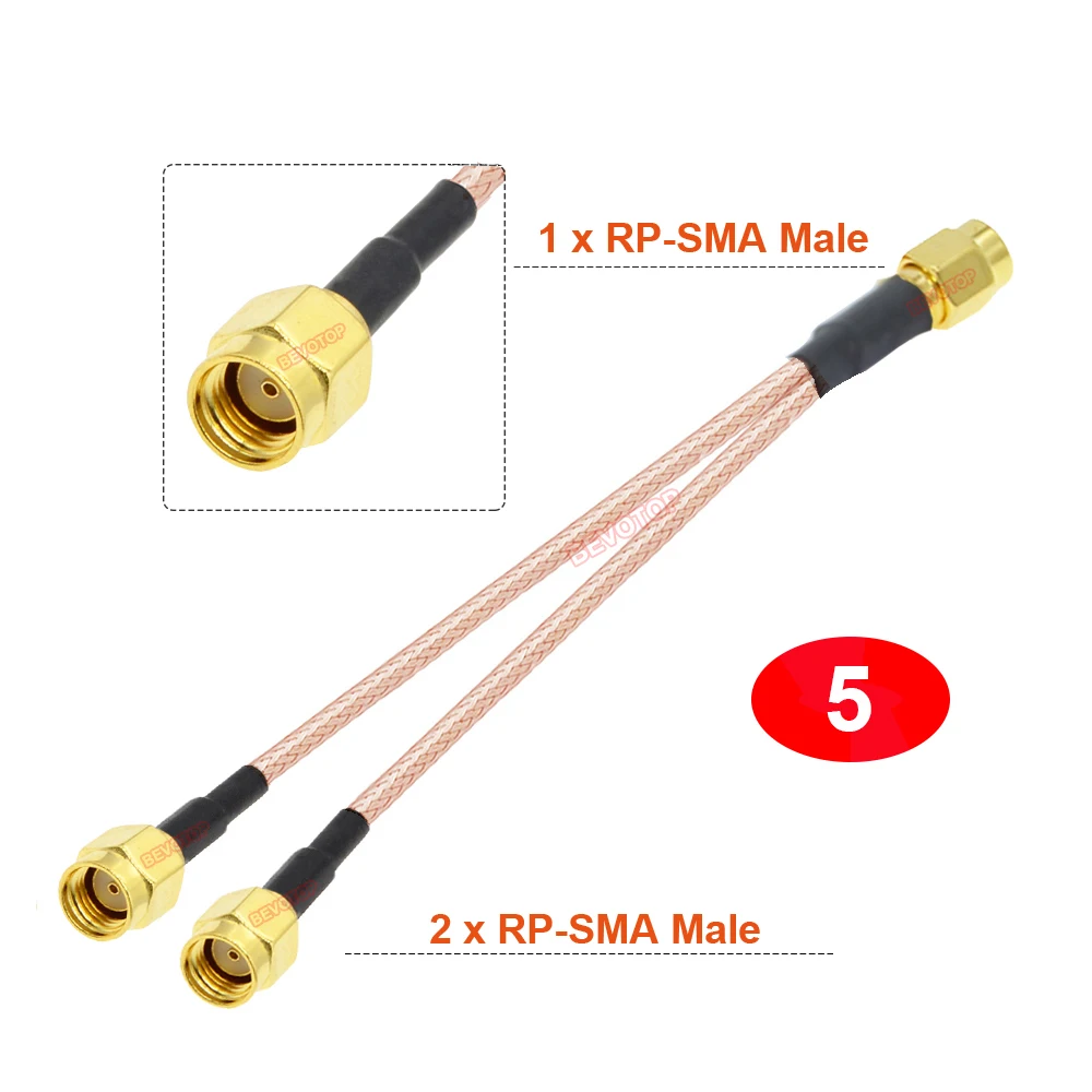 1PCS SMA to Dual SMA Y Type Splitter Combiner Antenna Extension Jumper RF Coax Pigtail Cable for 3G 4G Modem Router SMA Splitter