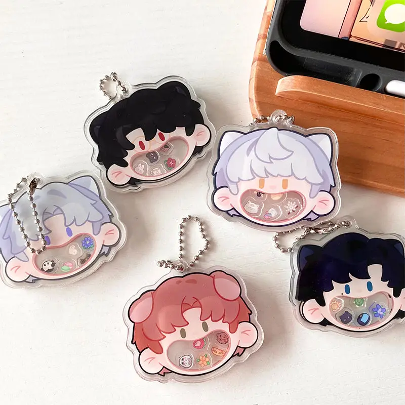 Nouvelle lumière et nuit Osborn Sariel Charlie Evan dessin animé Shaker porte-clés Kawaii fille coeur sac pendentif accessoires cadeaux de vacances