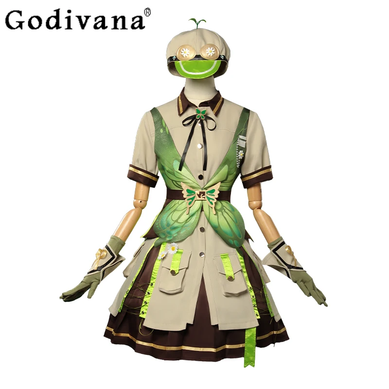 مجموعة تنورة لوليتا الخضراء التأثيرية أنيمي إنفينيتي زي نسائي بدلات الغابات الصيفية لحفلات الهالوين للنساء التنانير