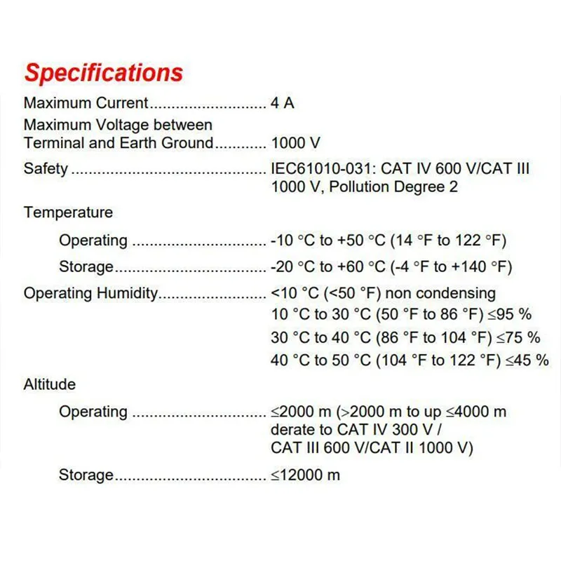 ZIBOO ZB-P12\\ ZIBOO MP1 Magnetic Probe Tips Banana Tips for 4 mm banana for FLUKE 190 Series