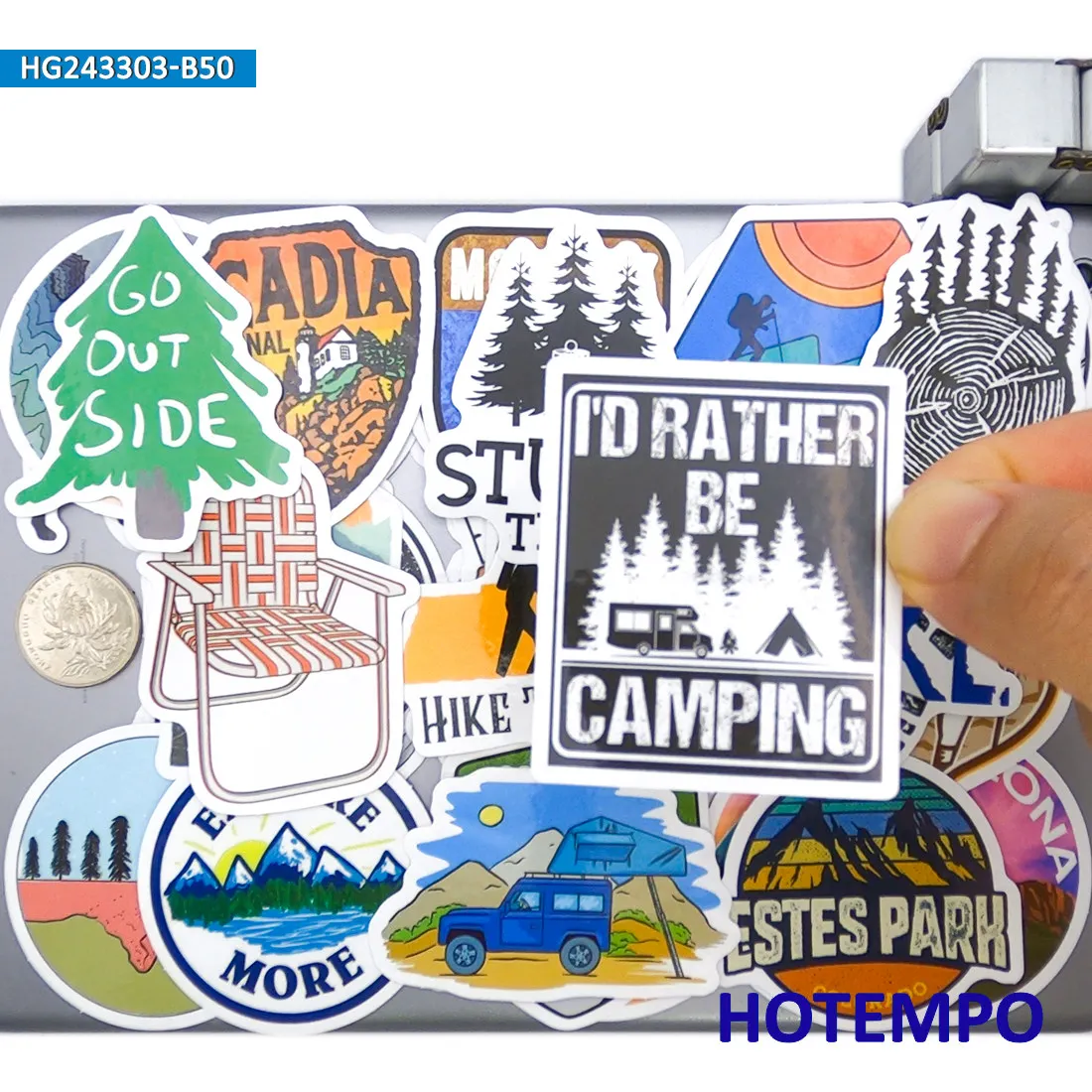 20/30/50Pieces Travel Stickers Camping Climbing Hiking Forest Explore Outside Trip for Phone Motorcycle Car Bike Laptop Sticker