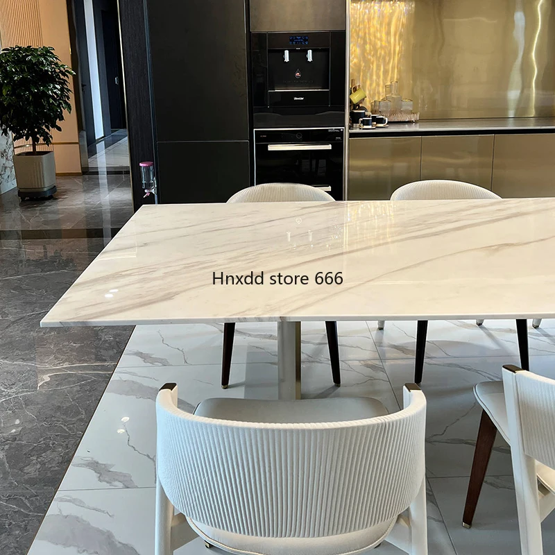 Italian minimalist natural marble jazz white dining table