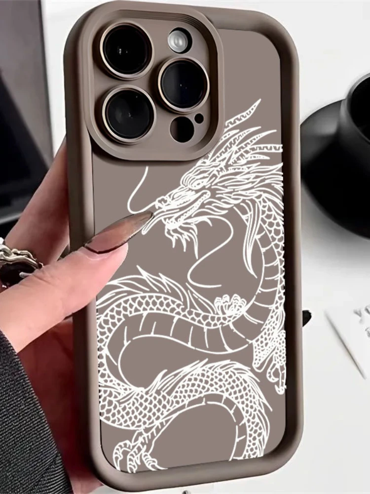 Coque de téléphone pour OPPO Reno 13 F 5G 4G Reno 13 FS 13F 13FS, étui de protection souple en Silicone antichoc, motif imprimé Dragon chinois