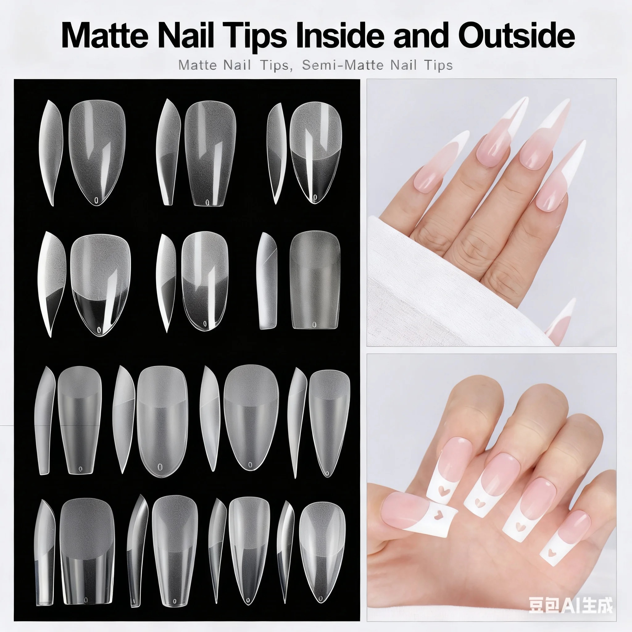 120 قطعة هلام نصائح كاذبة الطبيعية منحوتة الباليه نعش اللوز الأظافر وهمية غطاء كامل قسط جودة الصحافة على الأظافر مستلزمات الأظافر #2