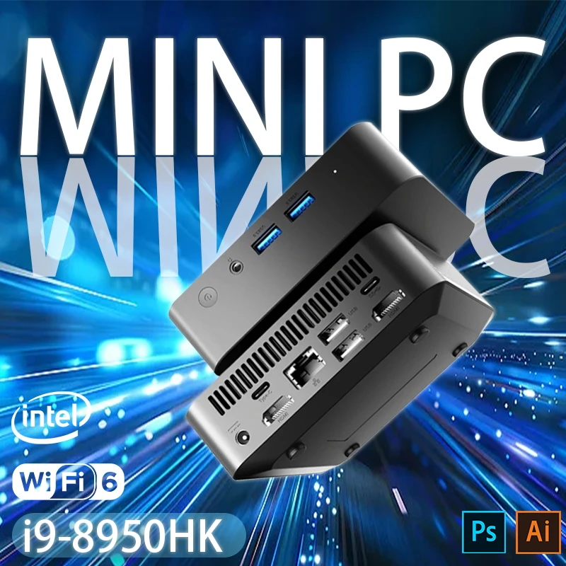 Computer PC Gaming  Intel Core i9 8950HK   Windows 11 Mini PC Gamer WIFI 6 Gamer Dual 16GB DDR4 512GB 1TB SSD Portable PC