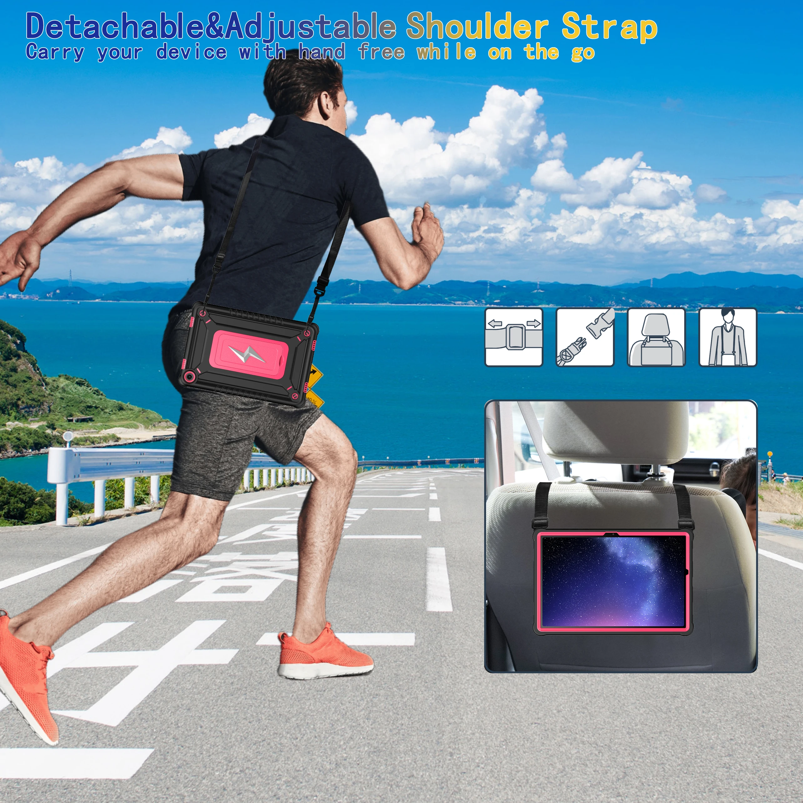 

Hybrid Stand Case Universal for Samsung Galaxy Tab A11 A9 Plus 11.0" SM-X230 X236B X210 X215 X216B X218U Heavy Duty Cover 3-in-1