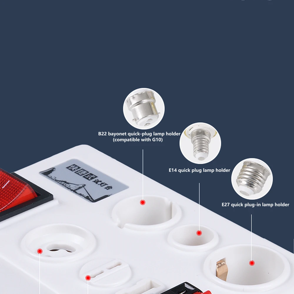 Led Tester For E27 B22 E14 Light Bulb Tester Multi-purpose Light Voltage Quick Electric Power Voltage Power For LED Bulb US Plug