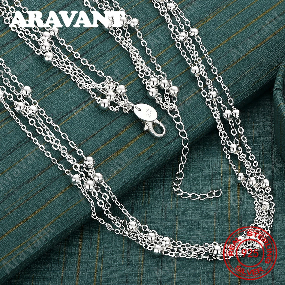 

Ожерелье с кисточкой из стерлингового серебра 925 пробы с гладкими маленькими круглыми бусинами: простое, роскошное и эксклюзивное ювелирное изделие высокого класса.