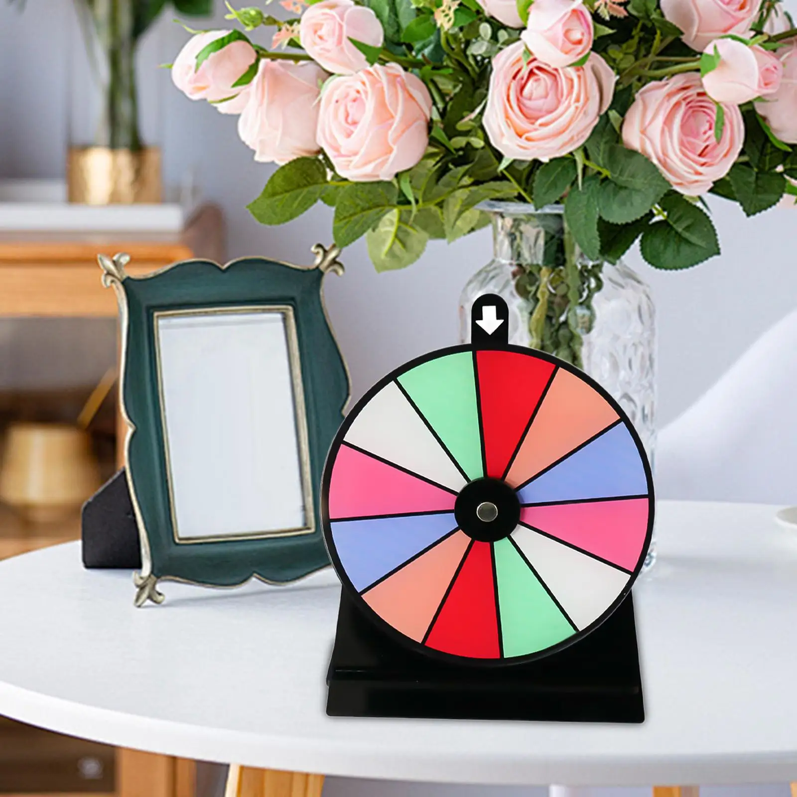 

Color Prize Wheel 12 Slots Interactive Game Heavy Duty Acrylic Fortune Wheel for Bar Classroom Gatherings Supermarkets Shops
