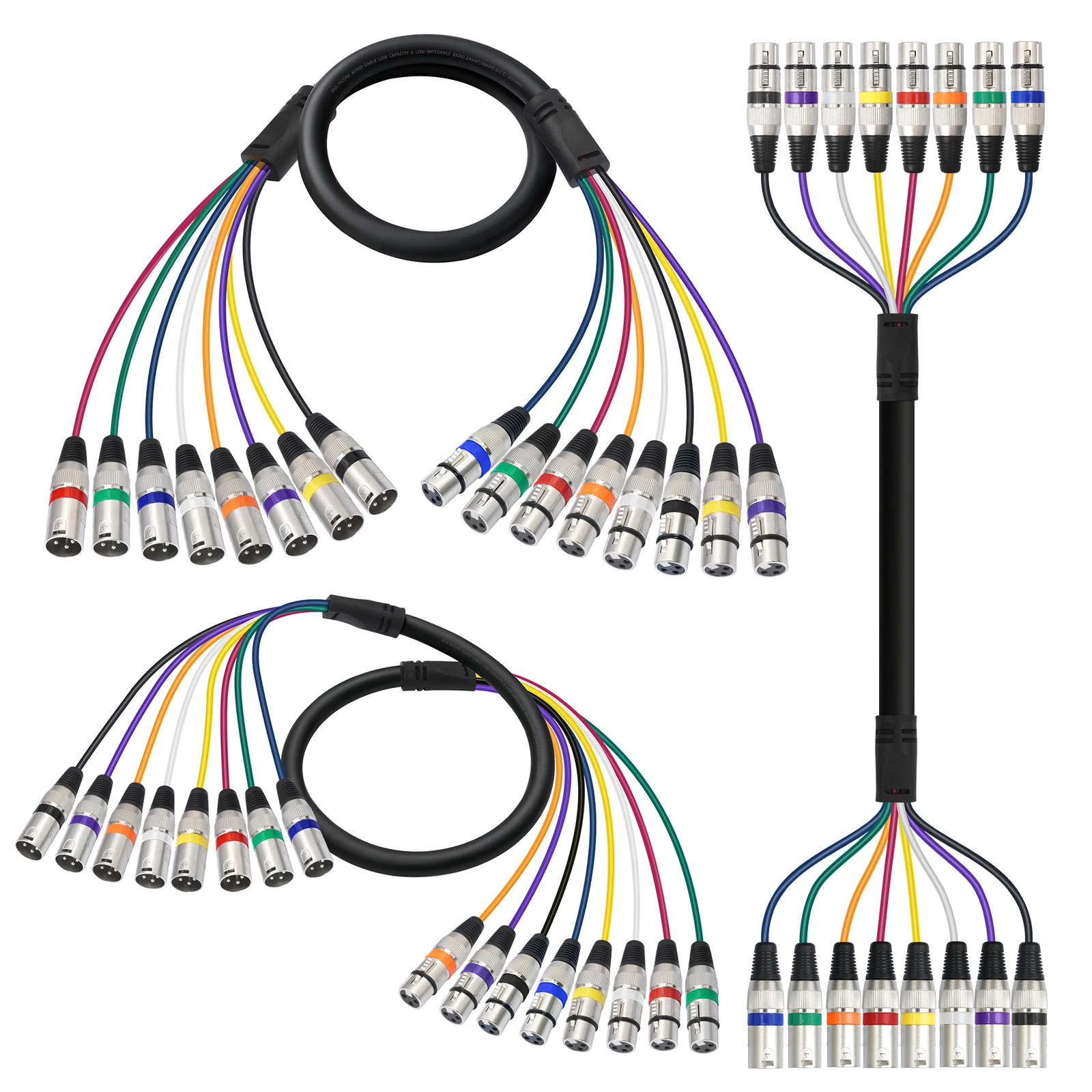 Cable Xlr Balanced - 8-Input 8-Output XLR Snake Cable 3-Pin