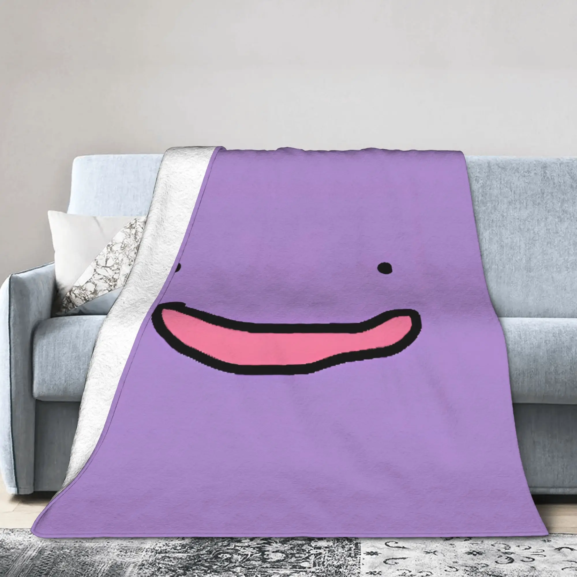 Dittoes Transform Purple blob Awesome Blankets Flannel Imposter Cartoon Super Soft Throw Blankets for Bedroom Gift Multifunction