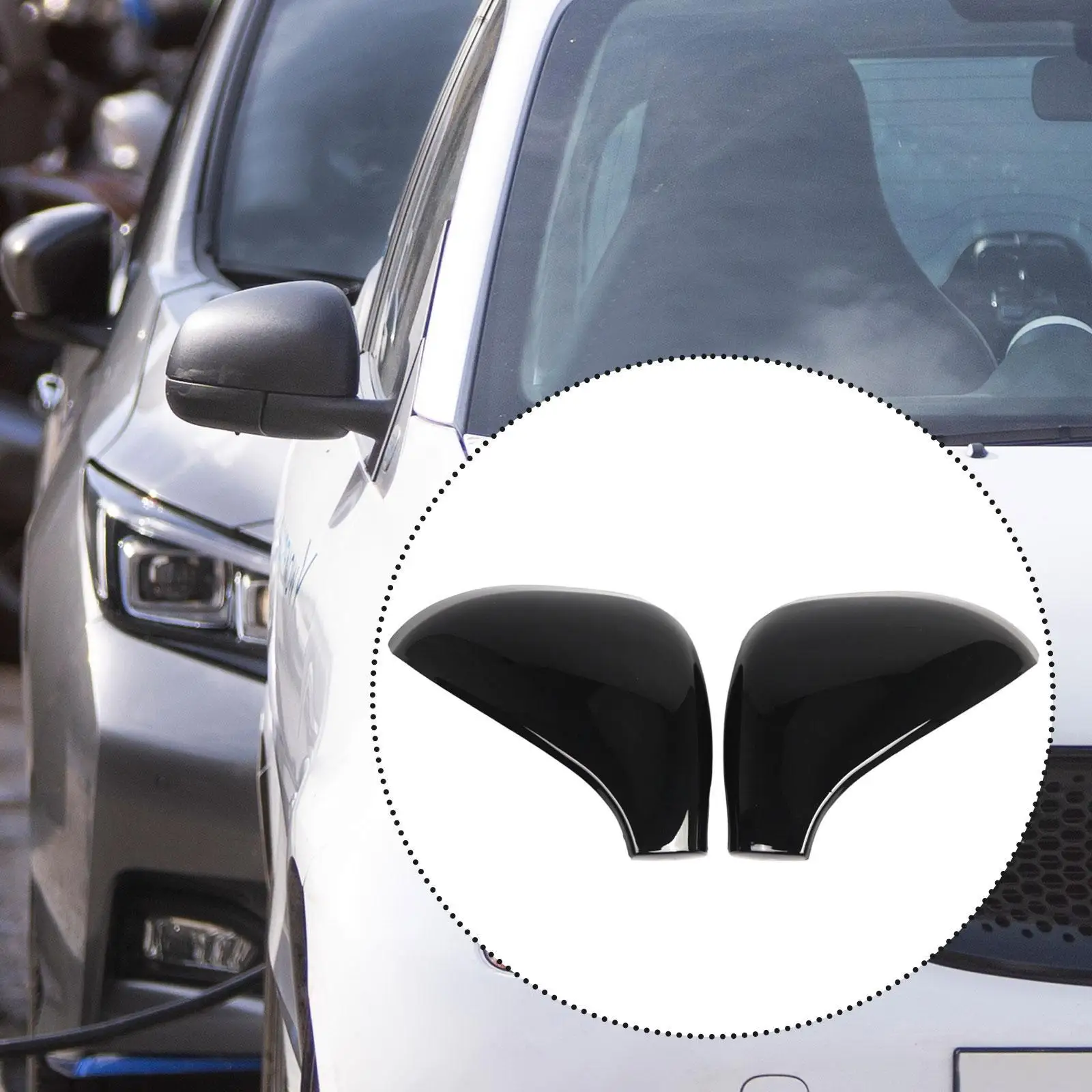 

Car Wing Mirror Cover Caps 9680194977 Easy to Install for Peugeot 207