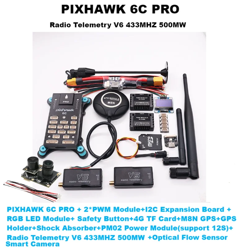 

Pixhawk PX4 6C PRO M8N PX4FLOW PIX 32 Flight Controller Autopilot with 4G SD RC Quadcopter Ardupilot ArduPlane ArduRover