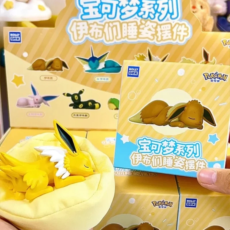 

In Stock Pokemon Eevee Sleeping Position Blind Box Sylveon Umbreon Flareon Jolteon Eeveelution Figure Collectible Birthday Gifts