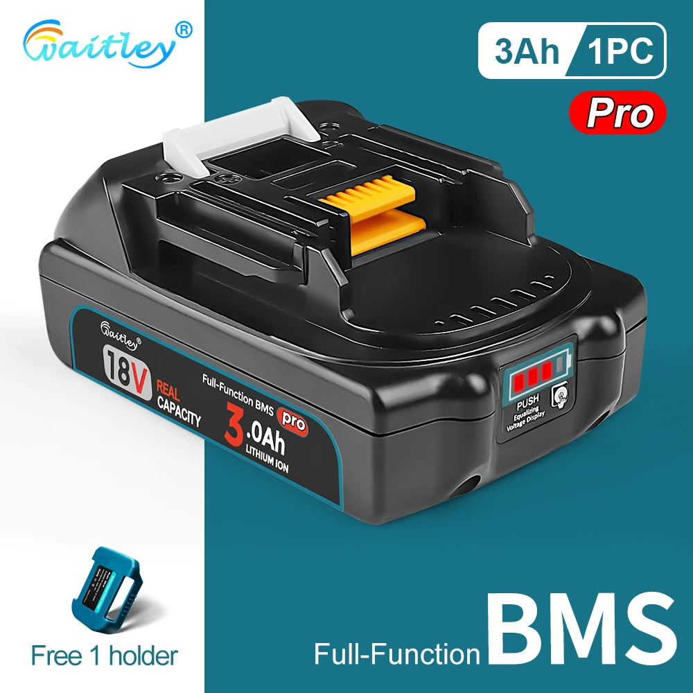Waitley Battery Pro voor Makita 18V elektrisch gereedschap BL1860 Oplaadbare batterijen met Samsung-cellen / vervangende accessoires