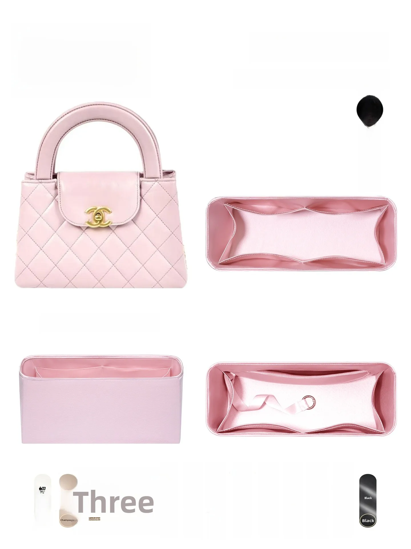 

Ultra-Lightweight Large Size Acetate Satin Inner Bag for Handbag Storage Organizer Cosmetic Bag Simple Sle Zip...